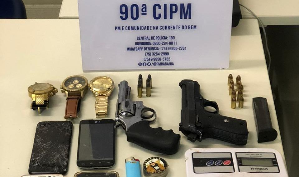 PM de Nova Fátima prende dois indivíduos por porte ilegal de arma de fogo